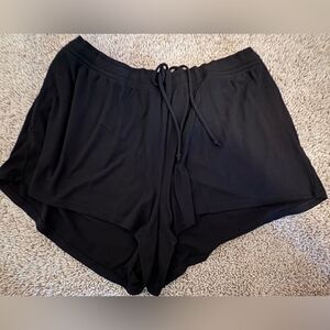 Skins Black Ribbed Sleep Shorts
